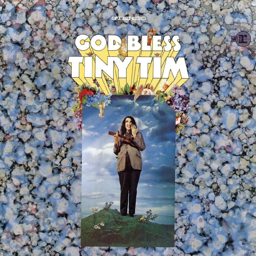 the album cover for Tiny Tim - God Bless Tiny Tim - Yellow With Magenta Tulip