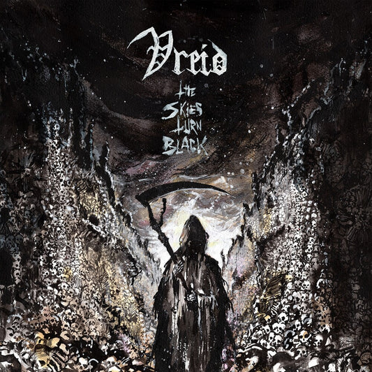 the album cover for Vreid - Skies Turn Black