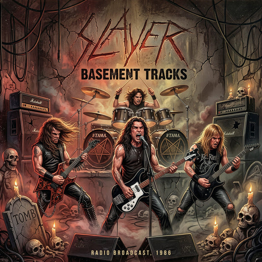 the album cover for Slayer - Basement Tracks [Colored Vinyl] (Red)