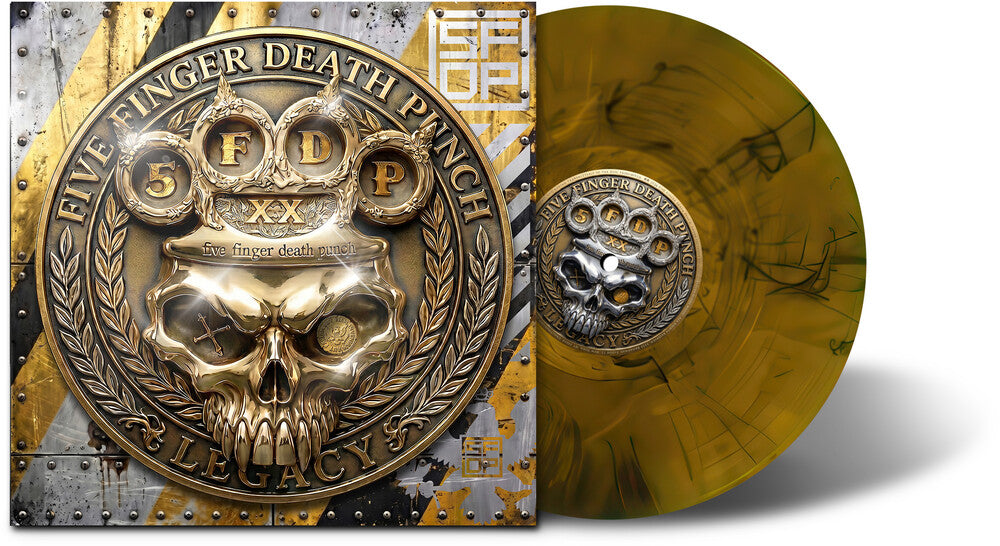 the album cover for Five Finger Death Punch - Legacy [Indie Exclusive Amber Wave]