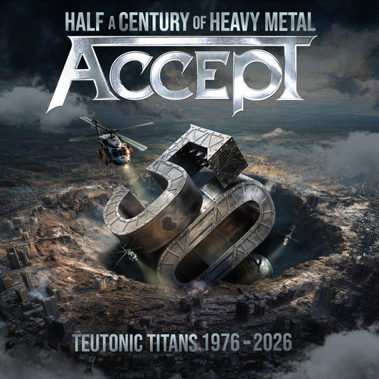 the album cover for Accept - Teutonic Titans 1976-2026