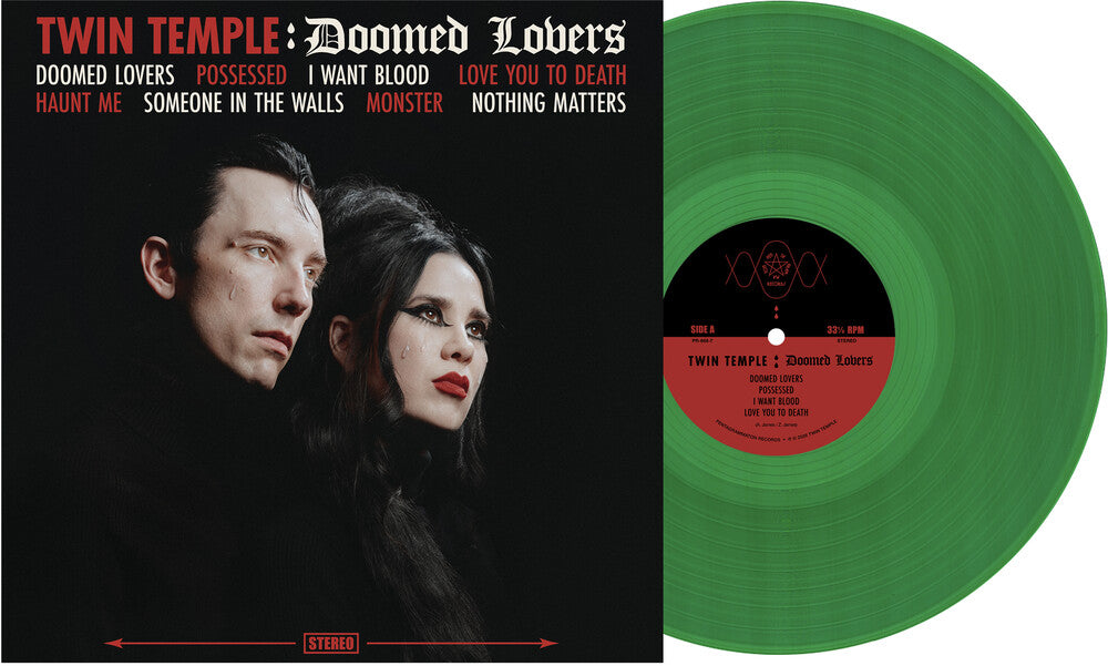 the album cover for Twin Temple - Doomed Lovers [Envy Translucent Green]