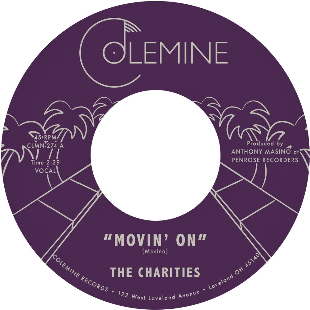 the album cover for Charities - Movin' On / I'm Still Learning How [Colored Vinyl] (Slv)