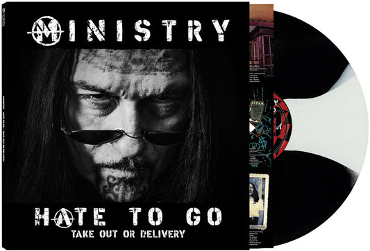the album cover for Ministry - Hate To Go: Take Out Or Delivery (Blk) [Colored Vinyl]