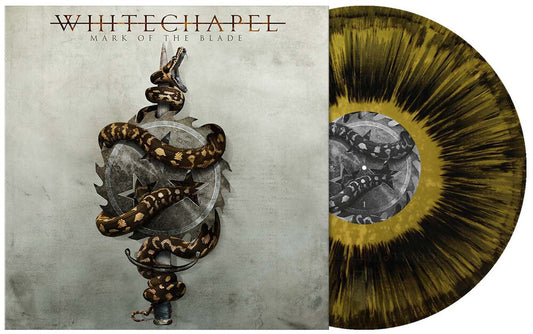 the album cover for Whitechapel - Mark Of The Blade [Gold Metallic Black Dust]
