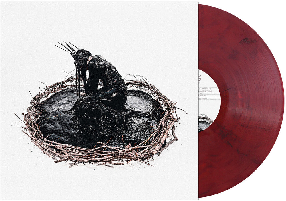 the album cover for Entheos - Empty on the Inside [Red & Black Marbled]