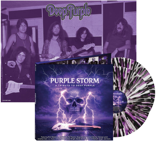 the album cover for Various Artists - Purple Storm - A Tribute to Deep Purple [Clear / Black / Purple Splatter]