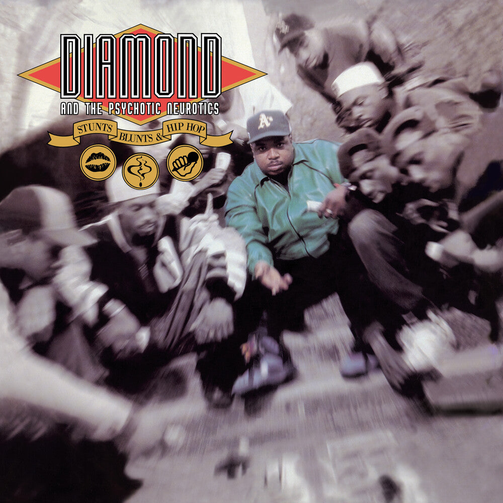 the album cover for Diamond D & Psychotic Neurotics - Stunts Blunts & Hip Hop