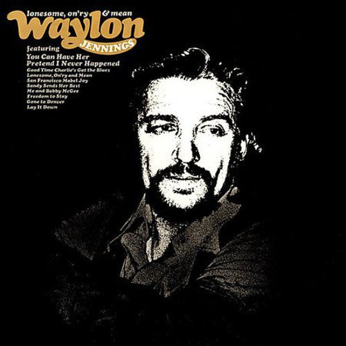 the album cover for Waylon Jennings - Lonesome On'ry and Mean