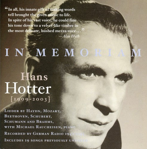the album cover for HANS HOTTER - In Memoriam