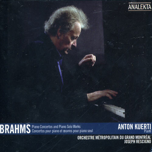 the album cover for J. BRAHMS - Piano Concertos & Piano Solo Works