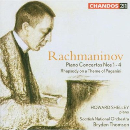 the album cover for Howard Shelley - Piano Concertos Nos 1-4
