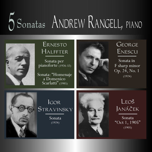 the album cover for ANDREW RANGELL - Five Sonatas