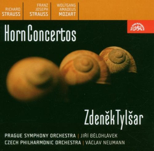 the album cover for Strauss / Mozart / Pso / Belohlavek - Horn Concerto