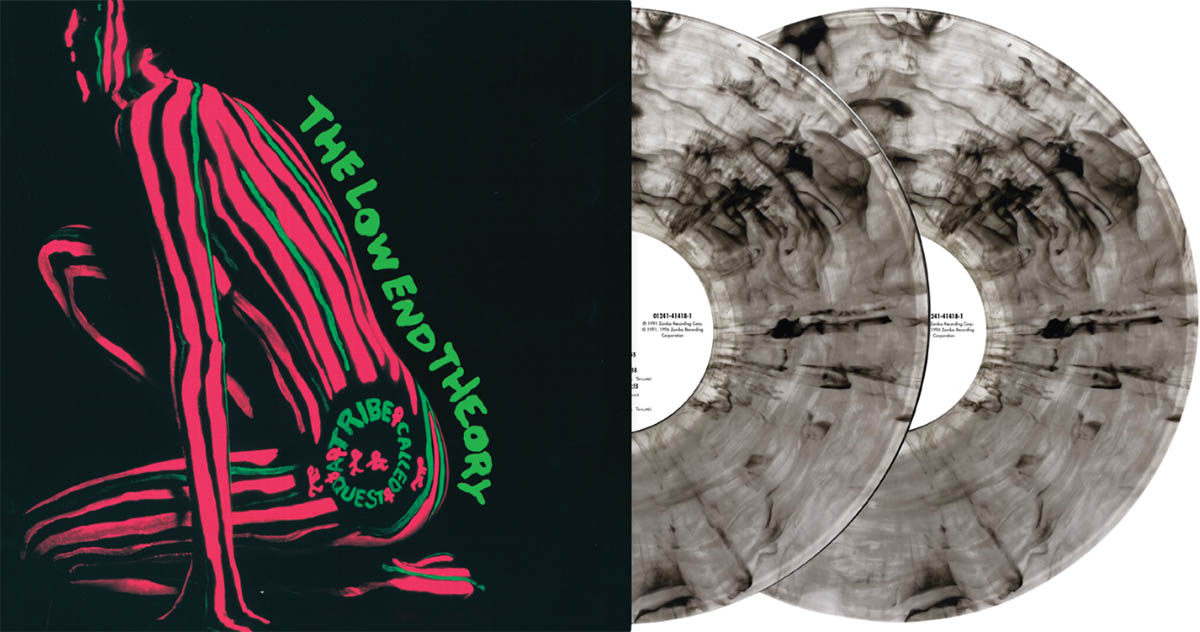 product mockup for A Tribe Called Quest - The Low End Theory [RSD Essential Storm Black Swirl 2LP]