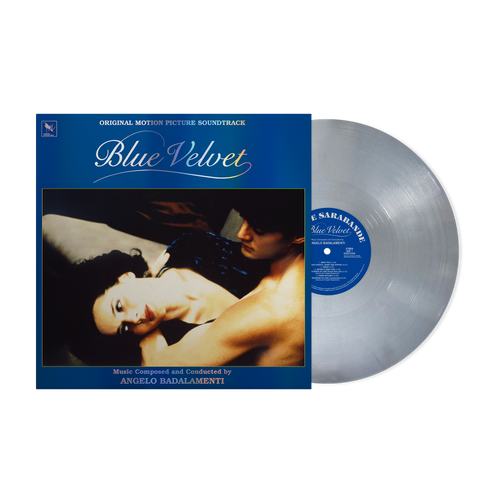 product mockup for Angelo Badalamenti - Blue Velvet (40th Anniv.) [Indie Exclusive Silver LP w/ Rainbow Foil Jacket]
