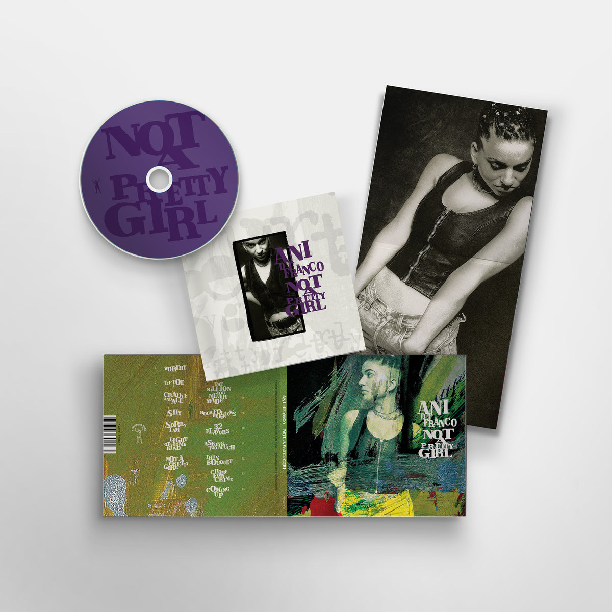product mockup for Ani DiFranco - Not a Pretty Girl (30th Anniv.) [CD]