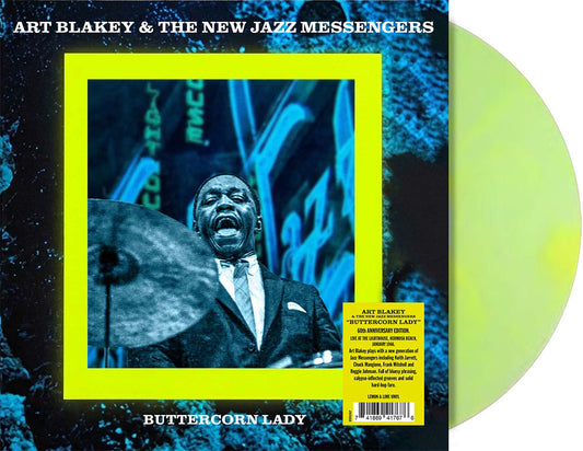 product mockup for Art Blakey & The New Jazz Messengers - Buttercorn Lady: Live At The Lighthouse, Hermosa Beach, 1966 [Indie Exclusive Lemon & Lime LP]