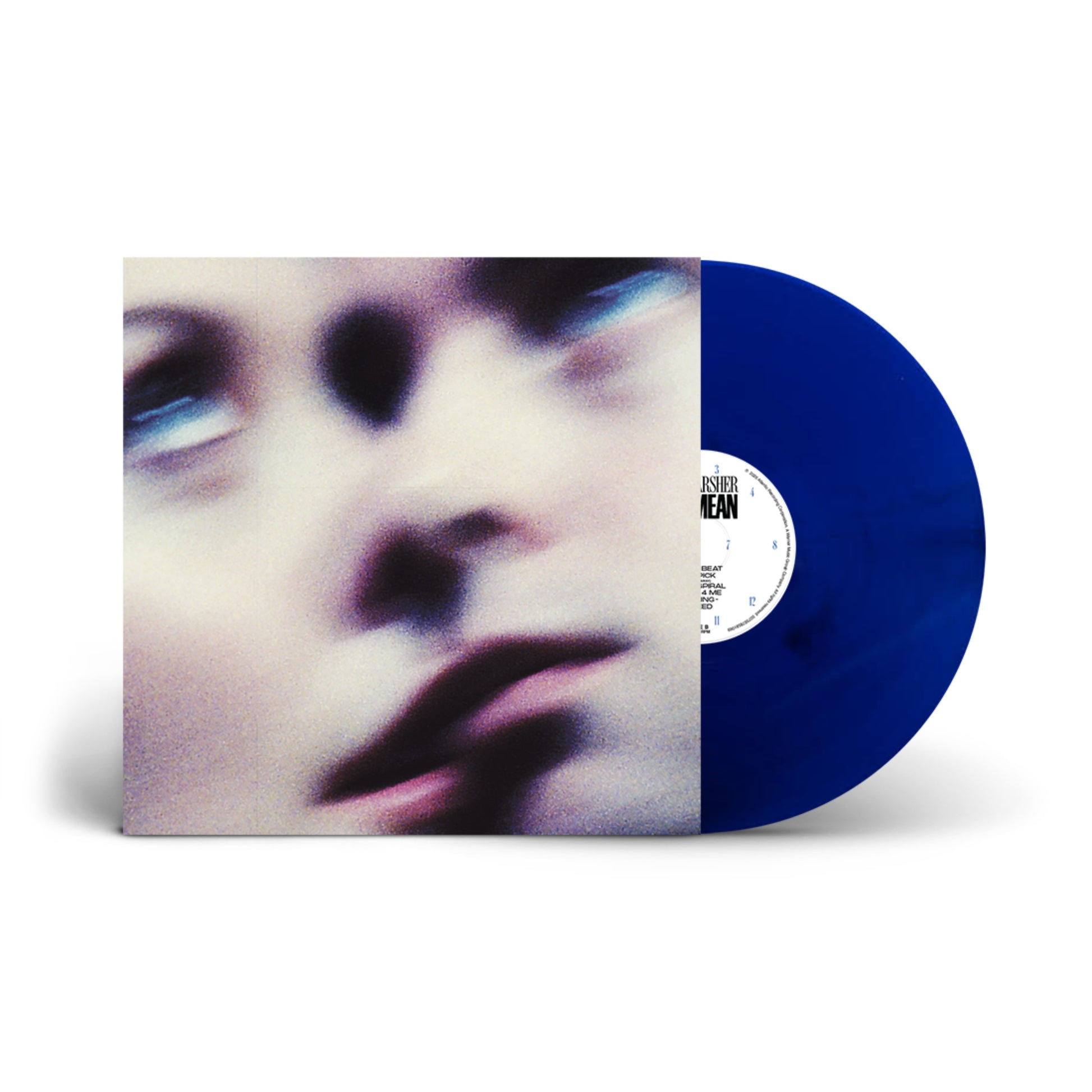 product mockup for Boy Harsher - Get Mean [Indie Exclusive Blue Marble LP w/ Poster]