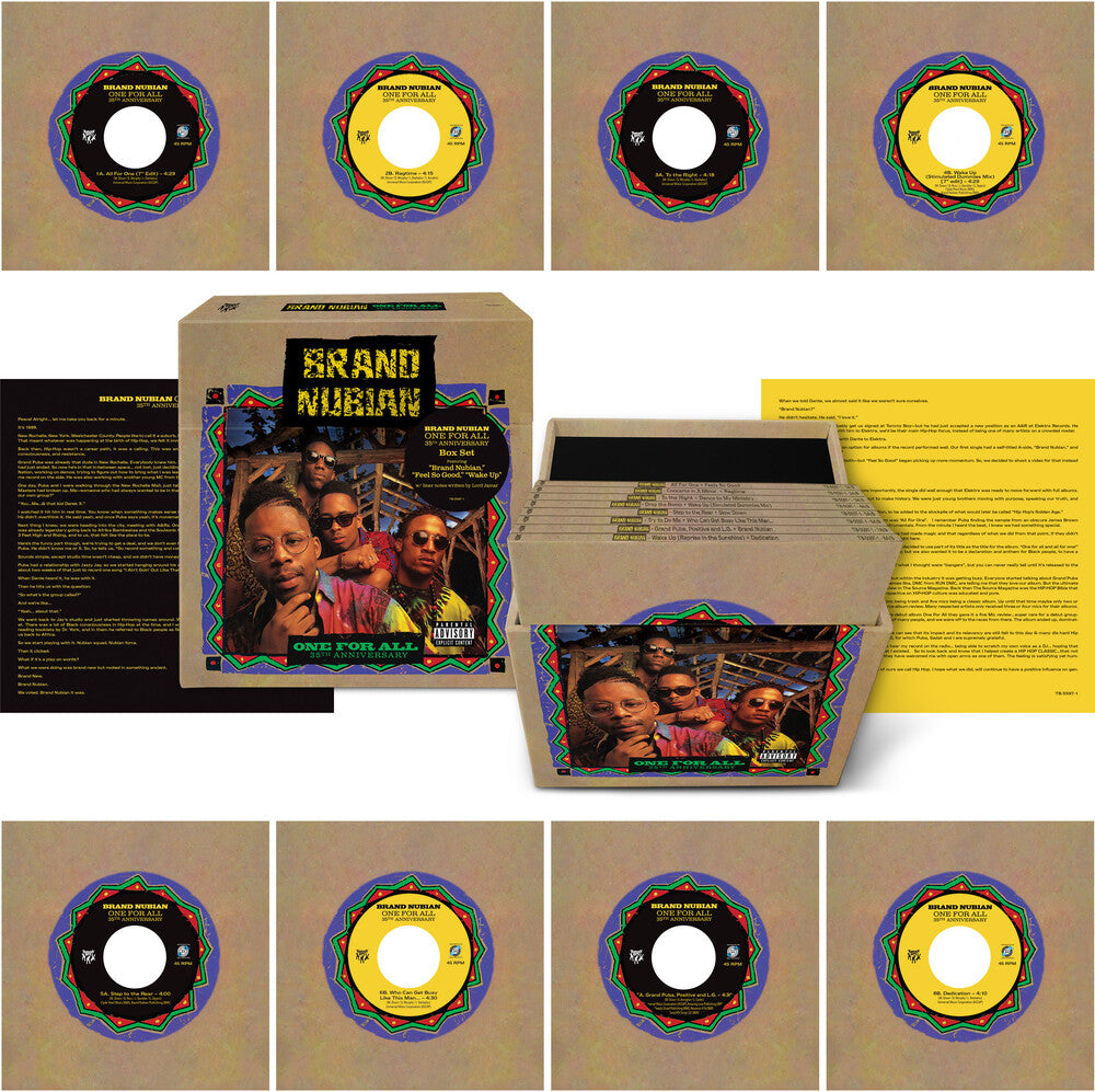 product mockup for Brand Nubian - One For All (35th Anniv.) [7" Box Set]