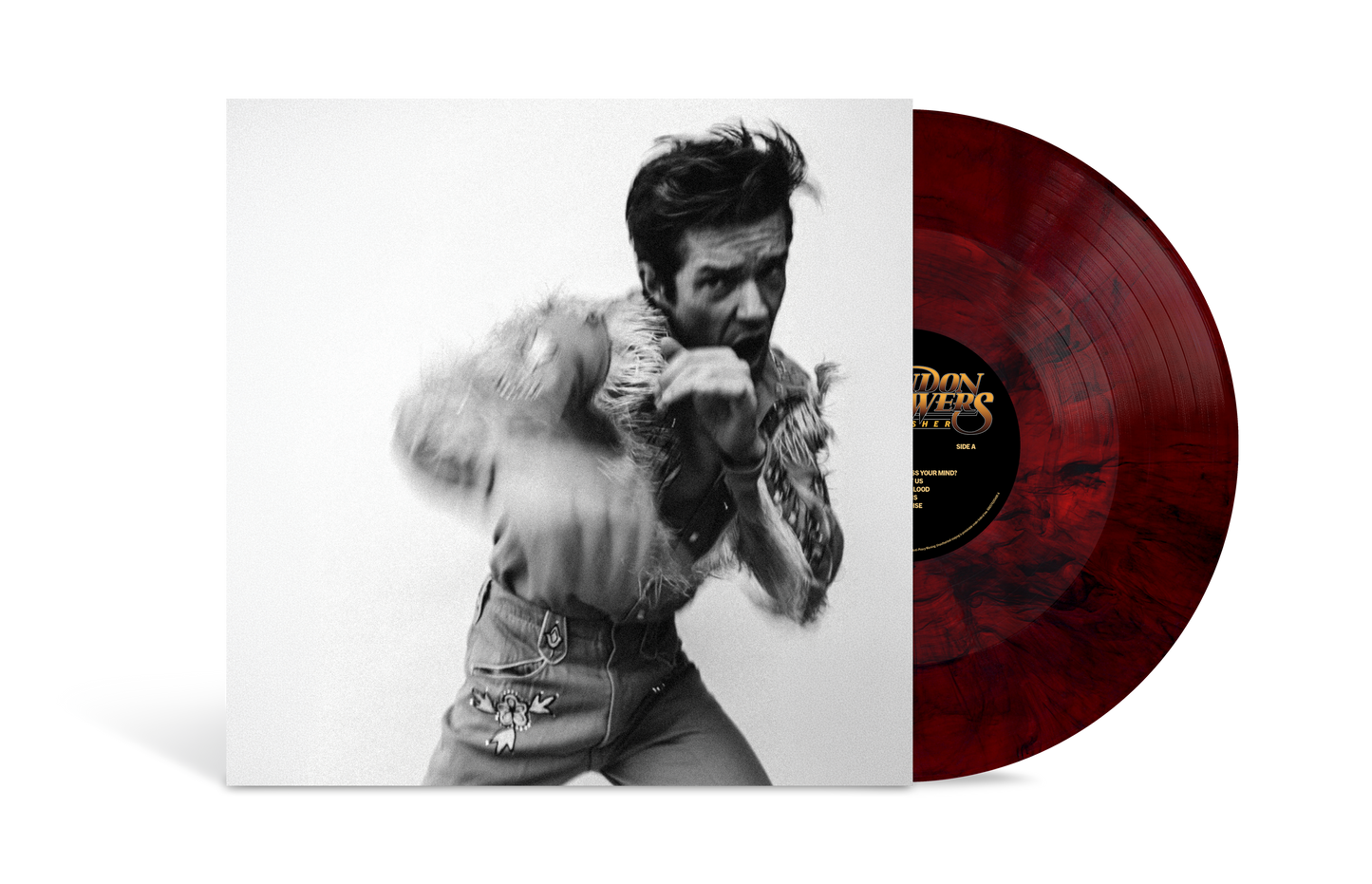 product mockup for Brandon Flowers - THRASHER [Ground Red LP]