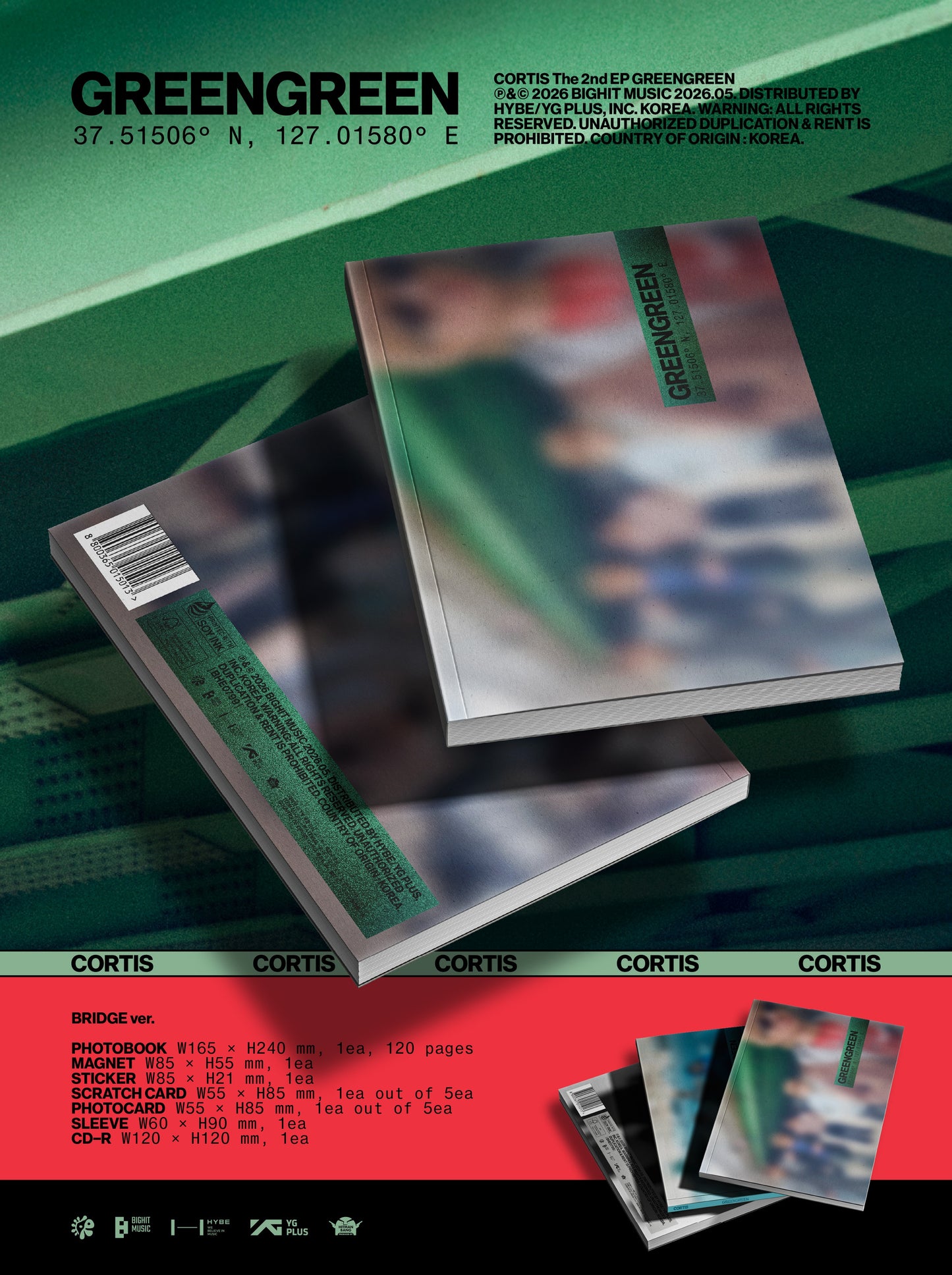 info sheet for Cortis - GREENGREEN [BRIDGE ver. CD]