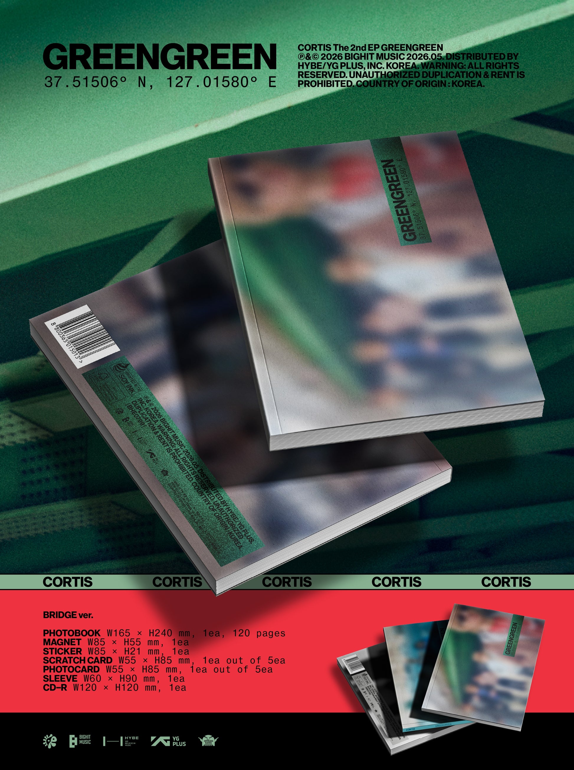 info sheet for Cortis - GREENGREEN [BRIDGE ver. CD]