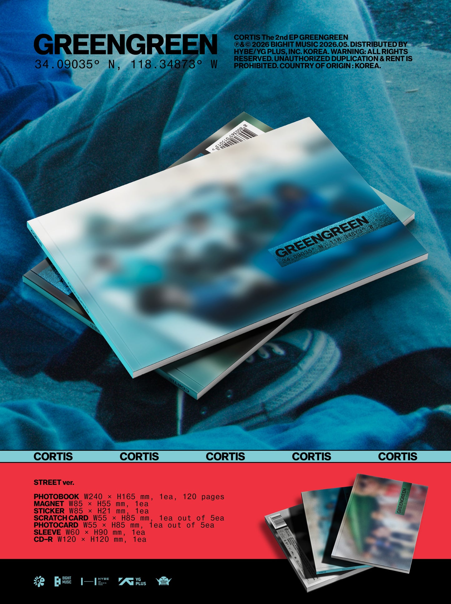 info sheet for Cortis - GREENGREEN [STREET ver. CD]