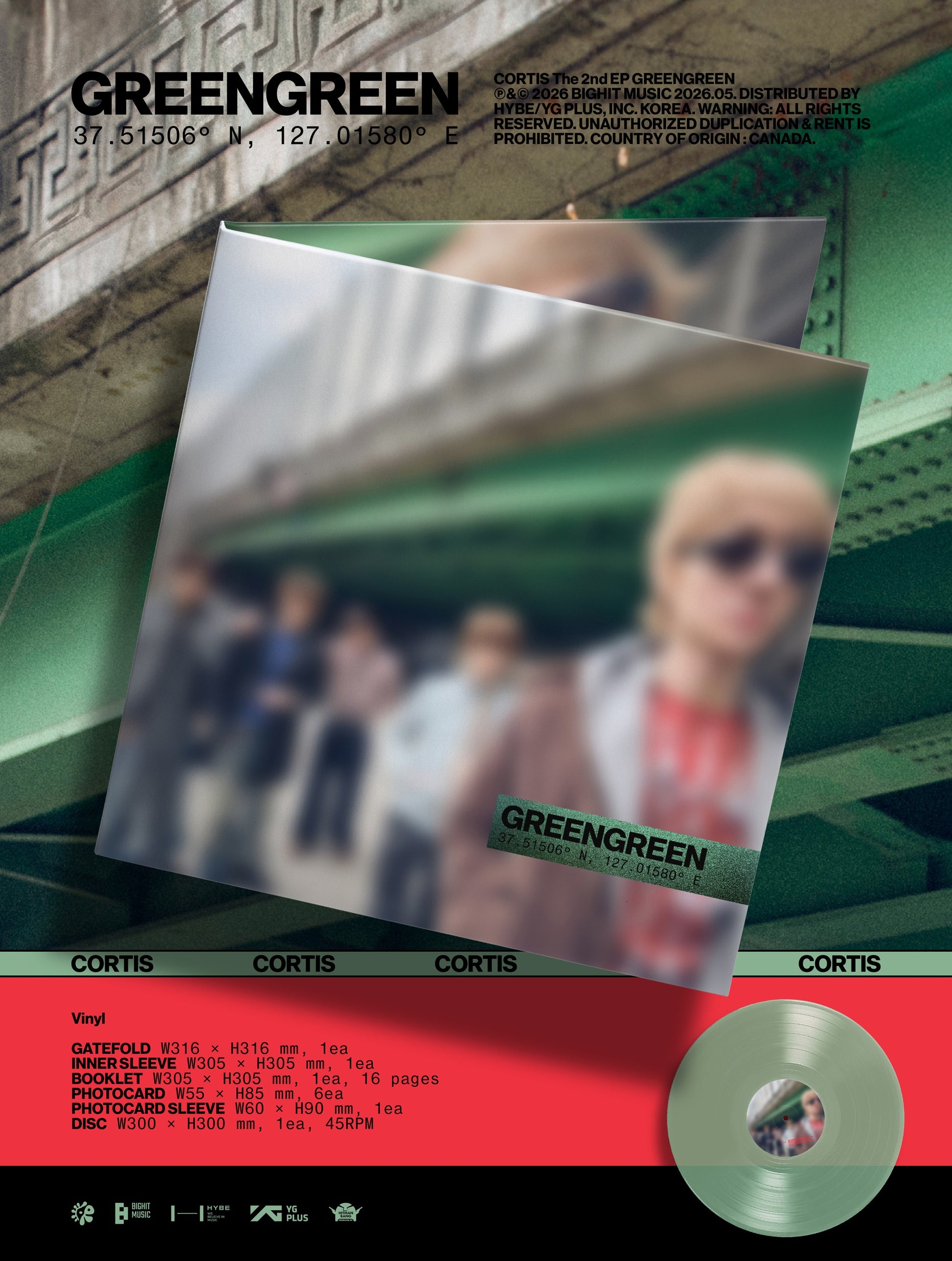 info sheet for Cortis - GREENGREEN [LP]