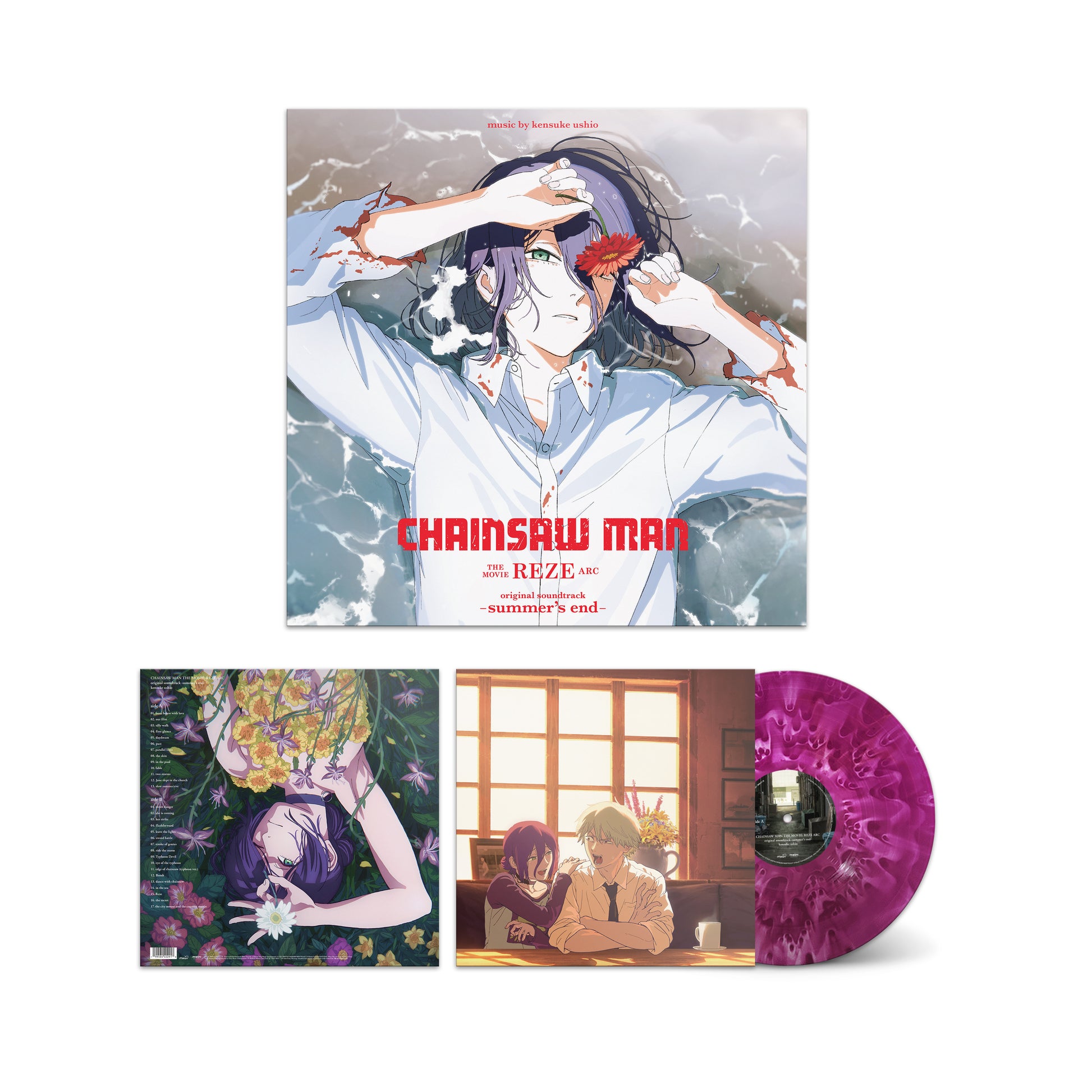 product mockup for Chainsaw Man The Movie: Reze Arc OST -summer's end- [Grape Purple LP]