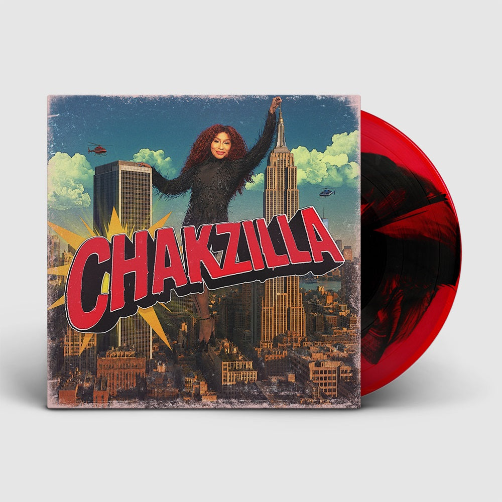 product mockup for Chaka Khan - Chakzilla [Indie Exclusive Red/Black Inkplosion EcoVinyl LP]