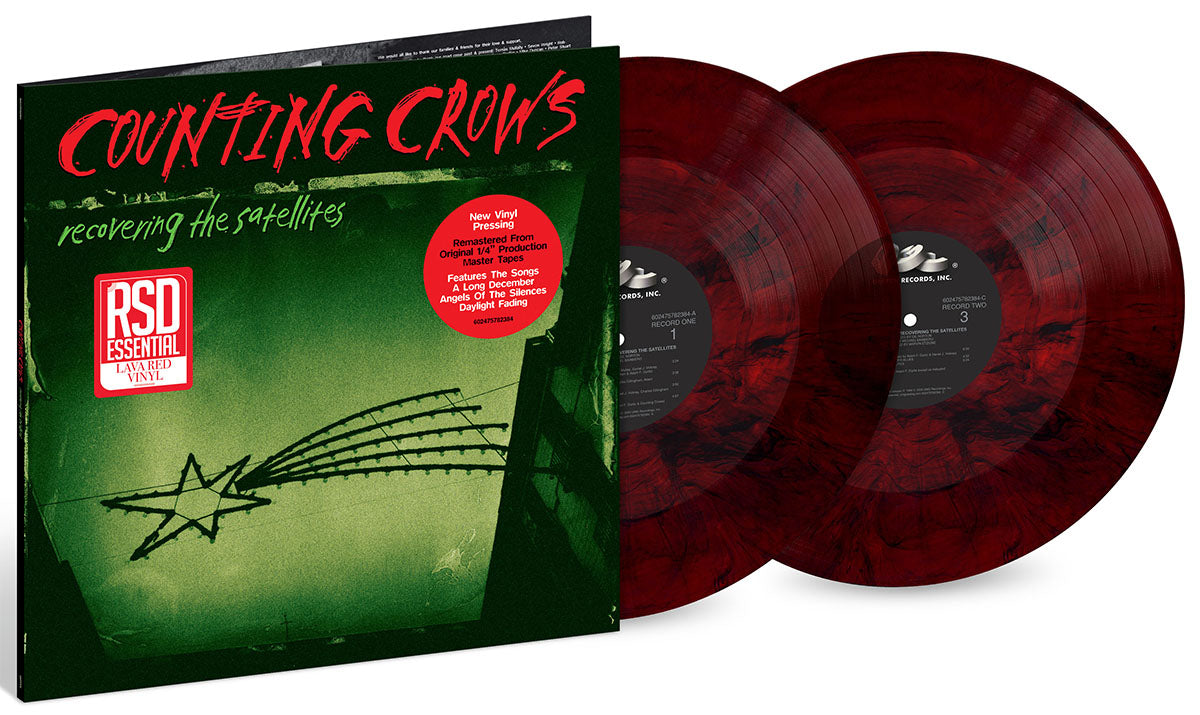 product mockup for Counting Crows - Recovering the Satellites [RSD Essential Red Lava 2LP]