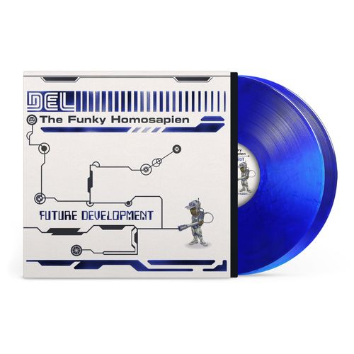 product mockup for Del The Funky Homosapien - Future Development [Metallic Royal Blue 2LP]