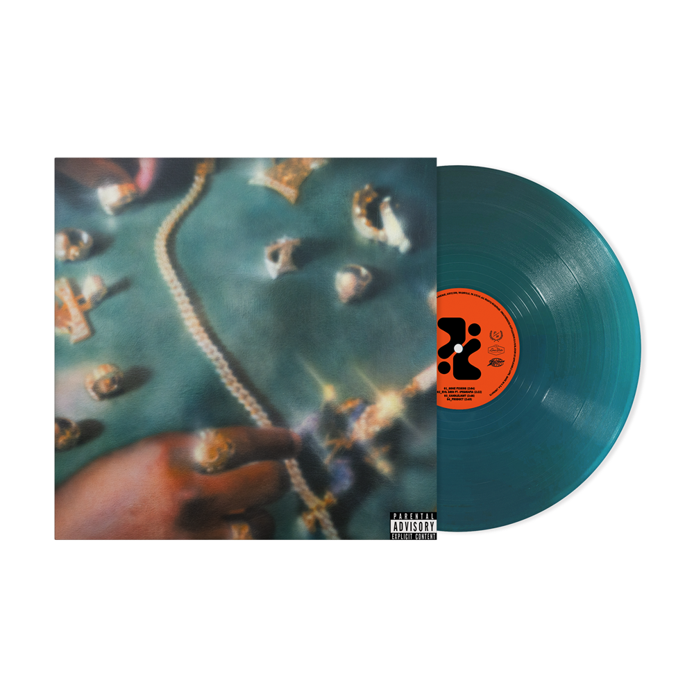 product mockup for Denzel Curry & Kenneth Blume - ii [Indie Exclusive Trans. Sea Blue ii LP]