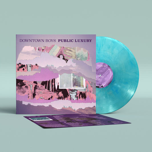 product mockup for Downtown Boys - Public Luxury [Ocean Blue LP]