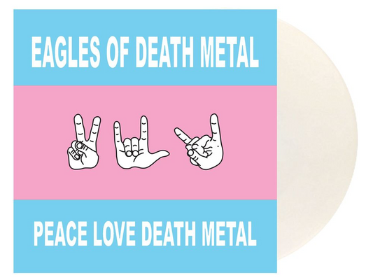 product mockup for Eagles Of Death Metal - Peace, Love, Death Metal [Indie Exclusive White LP]