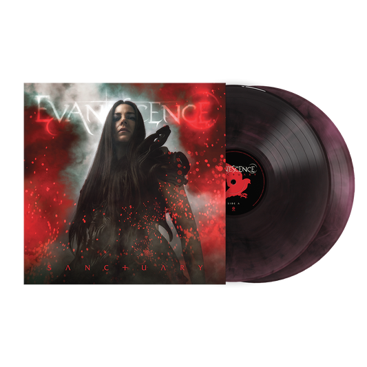 Product mockup for Evanescence - Sanctuary [Indie Exclusive Deep Purple & Black Marble 2LP]