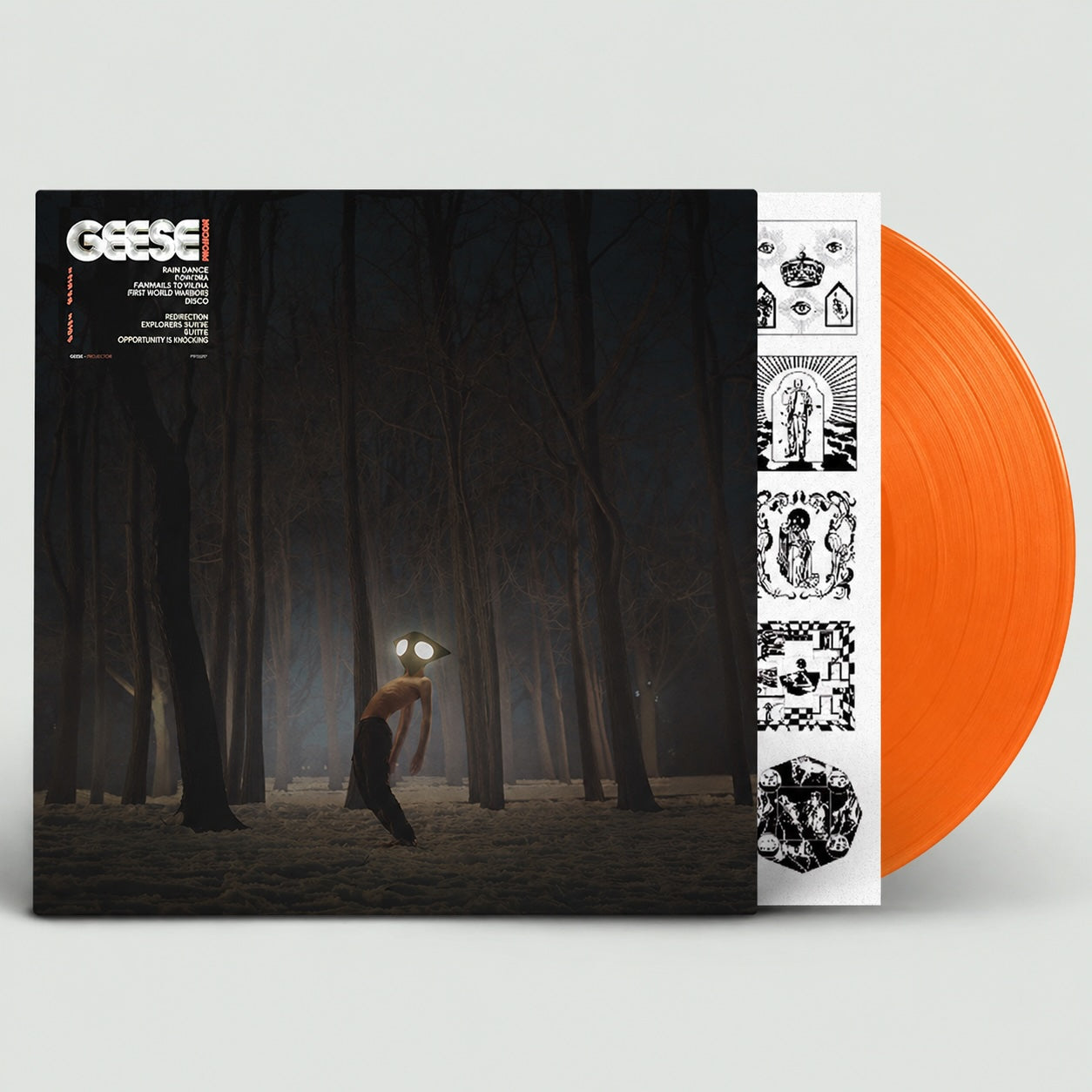 product mockup for Geese - Projector [Indie Exclusive Opaque Orange LP]