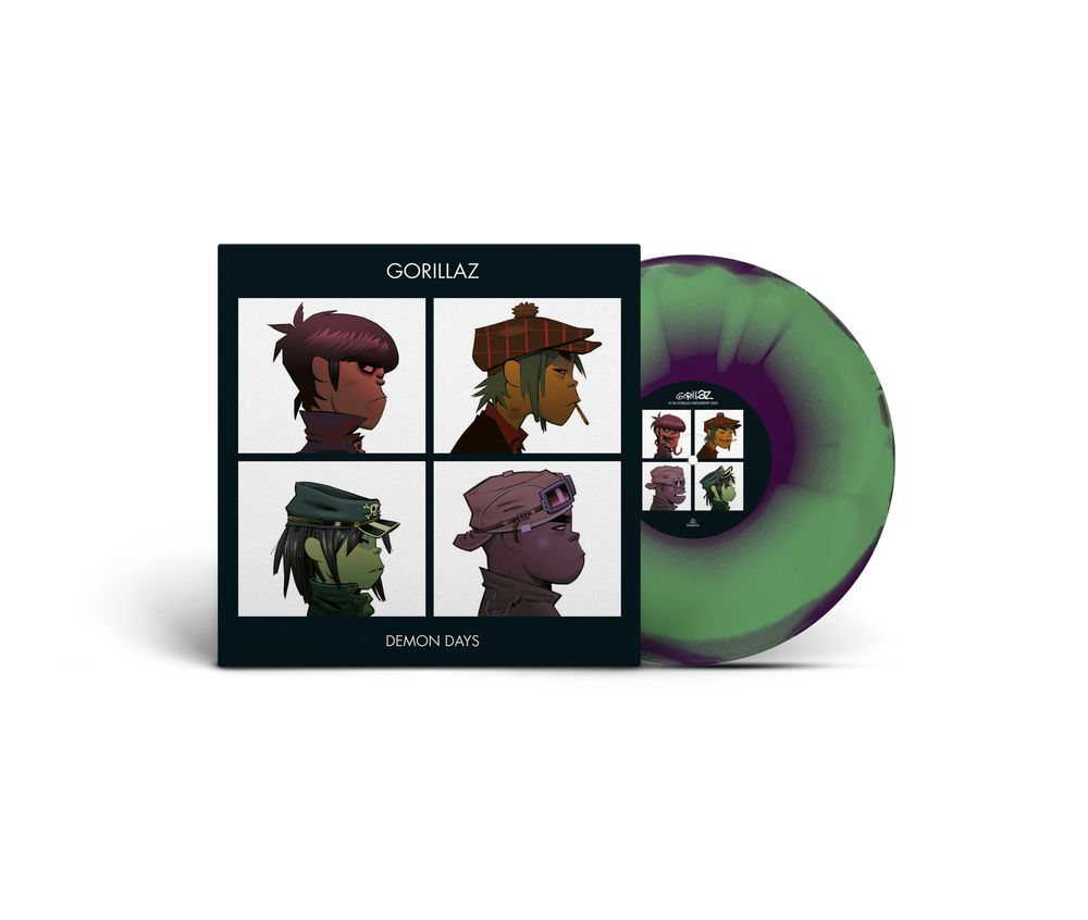 product mockup for Gorillaz - Demon Days [Brick & Mortar Exclusive Green, Purple, and Red Half-speed Mastered LP]