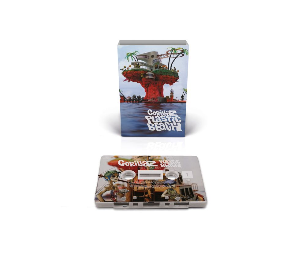 product mockup for Gorillaz - Plastic Beach [Brick & Mortar Exclusive White Cassette w/On-Body Printing]
