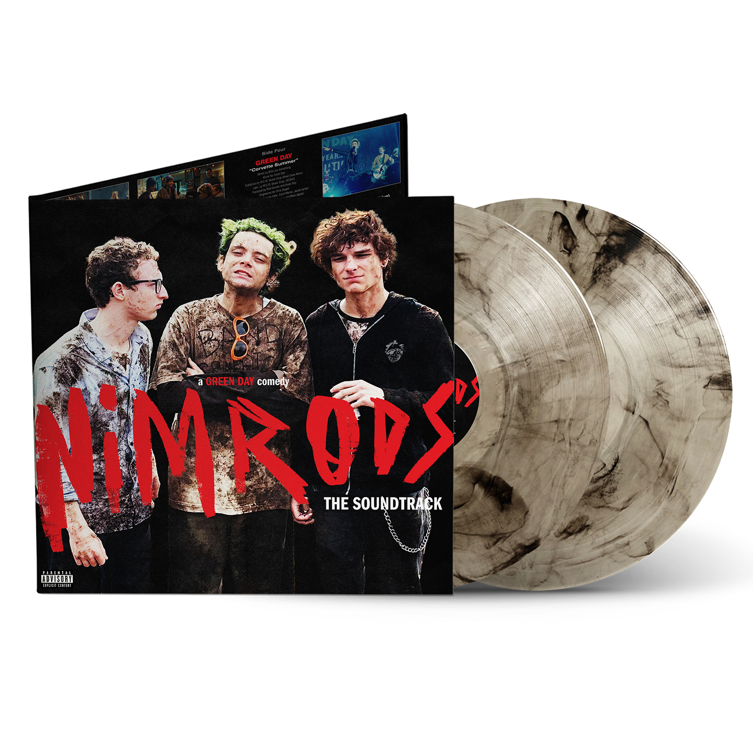 product mockup for Green Day - Nimrods OST [Indie Exclusive Woodstock Mud 2LP]