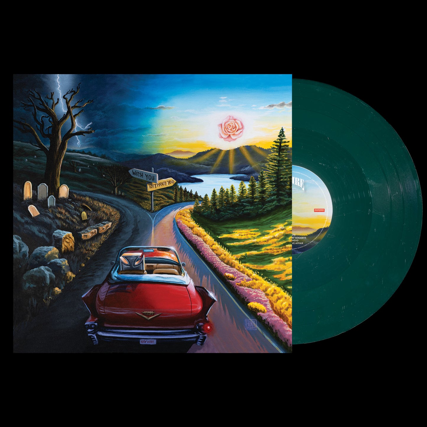 product mockup for Haywire 617 - I Don’t Wanna Say Goodbye [Indie Exclusive Green LP]