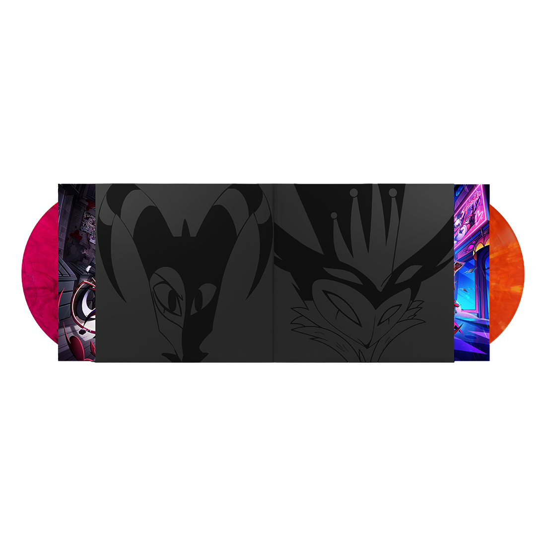 product mockup for Helluva Boss: Season 1 & 2 OST (Special Edition) [Orange / Magenta Marble 2LP]
