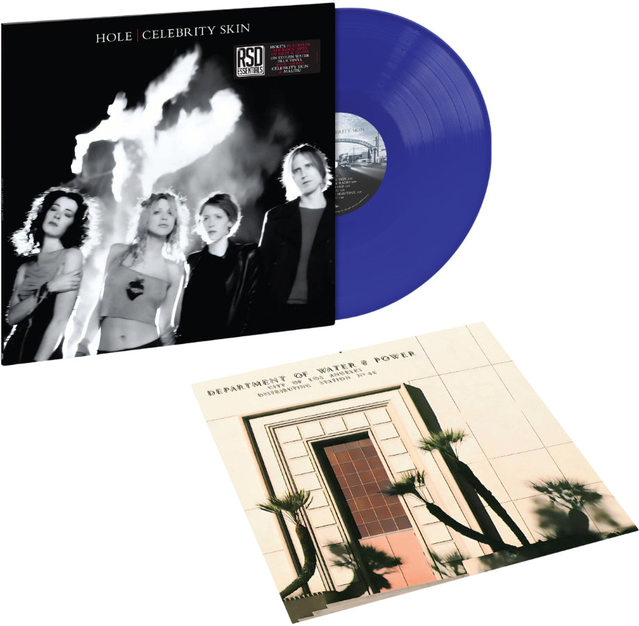 product mockup for Hole - Celebrity Skin [RSD Essential Stolen Water Blue LP]