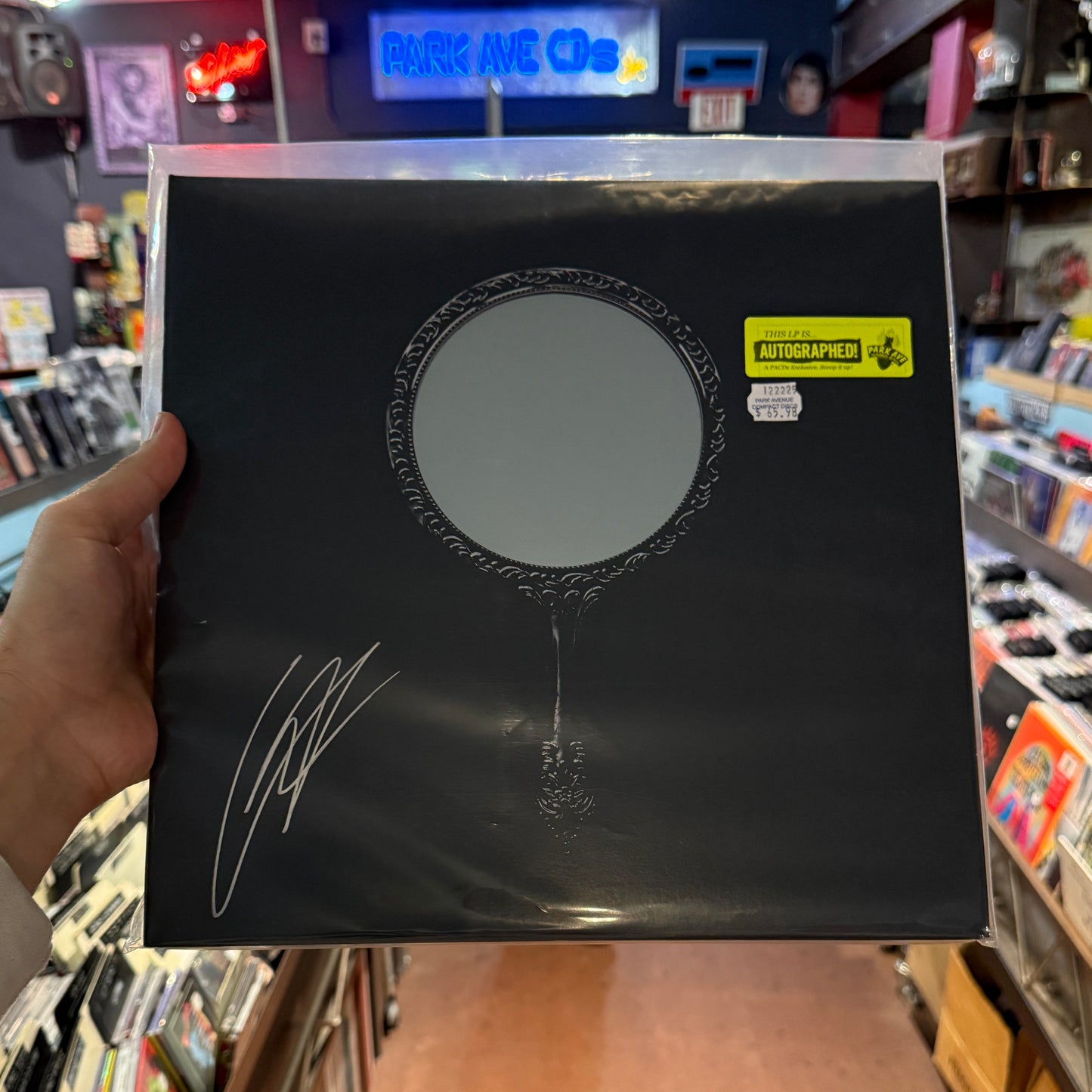 Signed cover for PVRIS 'White Noise' 10th Anniversary Midnight Iridescent Emeral 2LP
