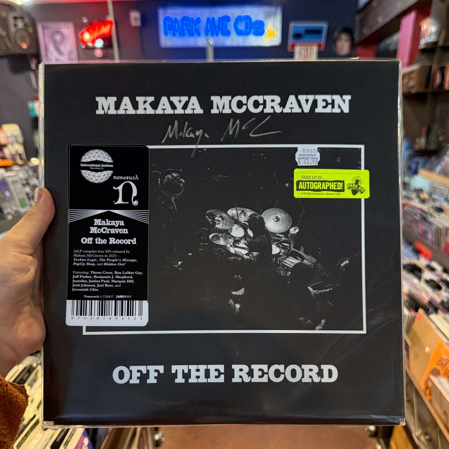 Signed cover for Makaya McCraven's 'Off The Record'