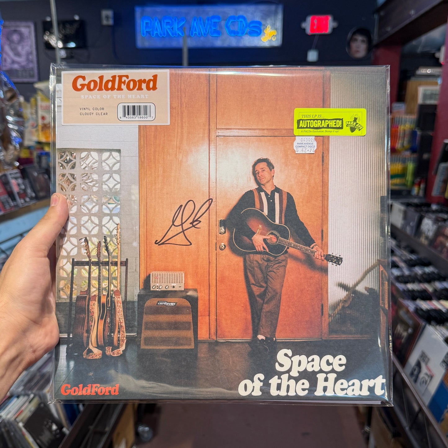 Signed cover for Goldford's 'Space Of The Heart' Cloudy Clear LP