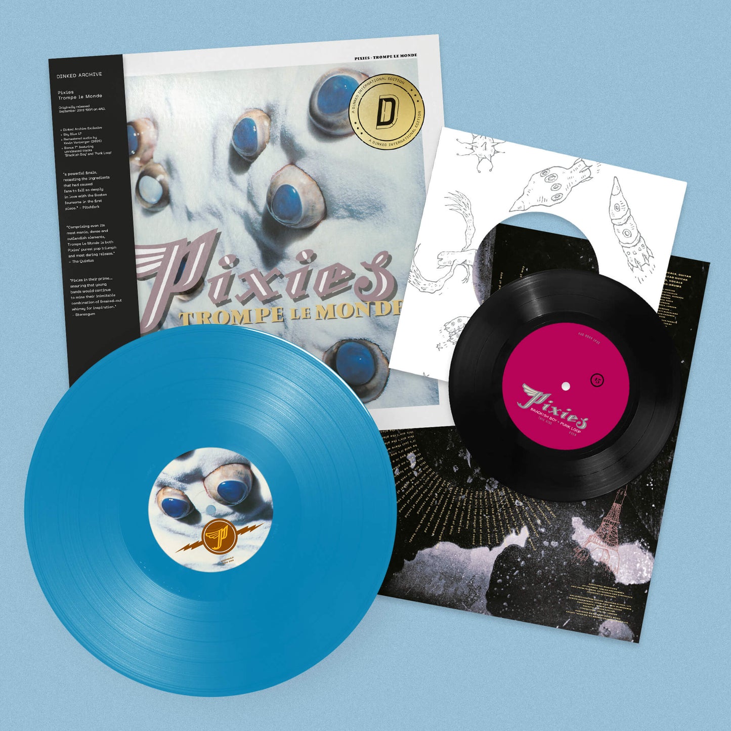 Pixies 'Trompe Le Monde' Dinked International No. 2 Sky Blue LP with bonus 7"