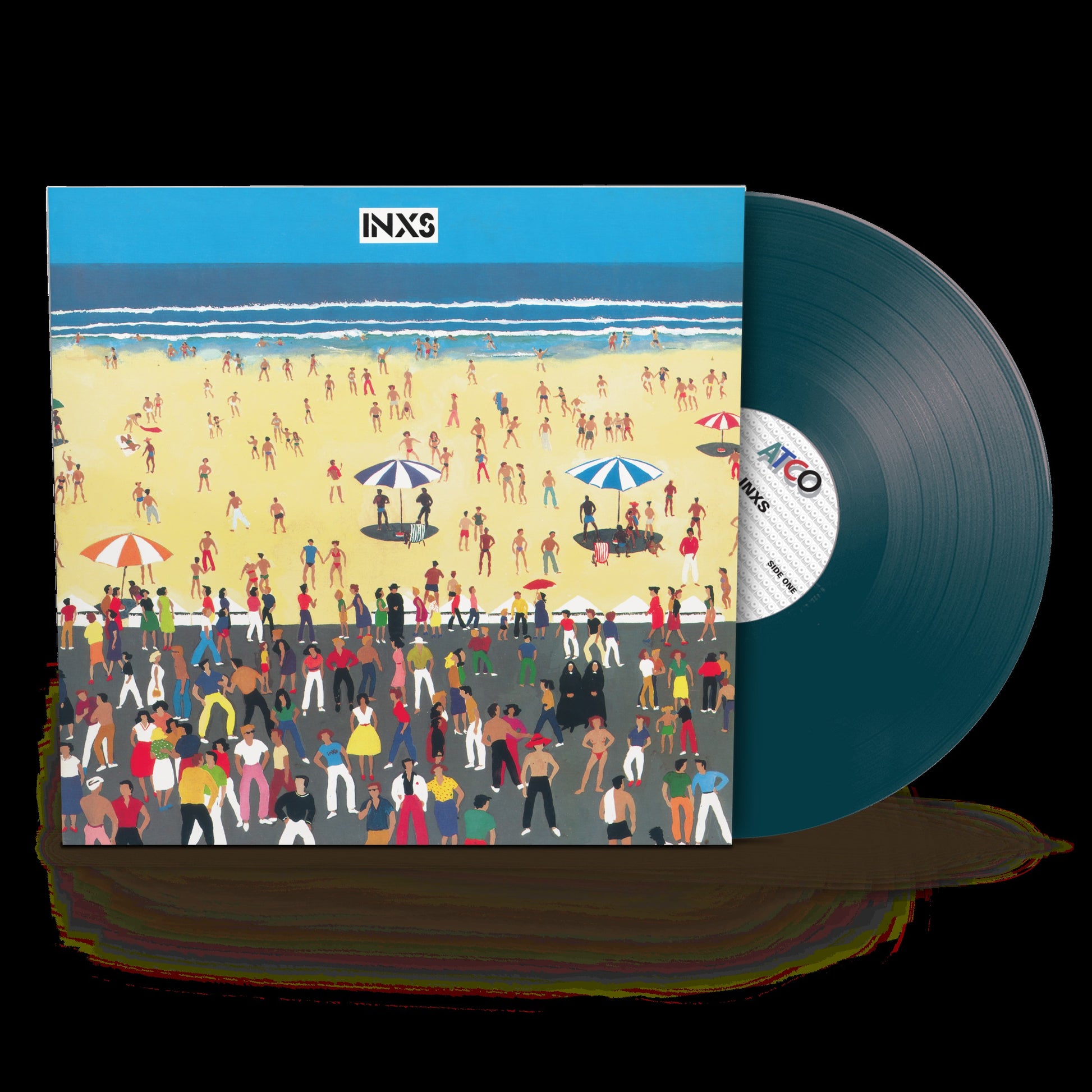 product mockup for INXS - INXS [Rocktober 2026] [Sea Blue LP]
