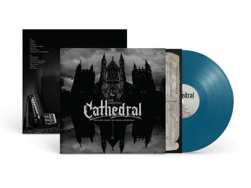 product mockup for John Carpenter - Cathedral [Indie Exclusive Deep Blue LP]